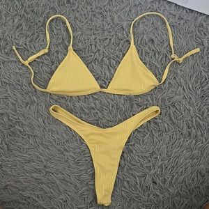 Never worn Thong Yellow triangle bikini
